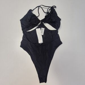 NEW) Small RVCA Black Cut-Out Swimsuit